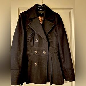 Black rivet wool peacoat. Size medium